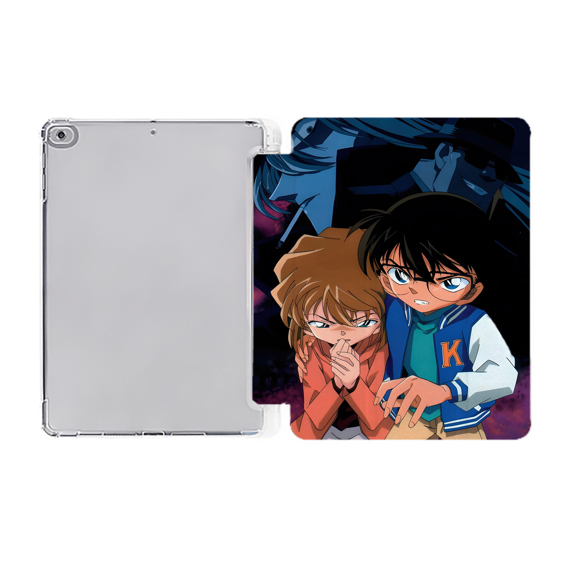 （画像用） 名探偵コナン Detective Conan IPad ケース ペン収納付き 三つ折りスタンド PUレザー×シリコン 対応機種9.5/10.5/10.9インチ